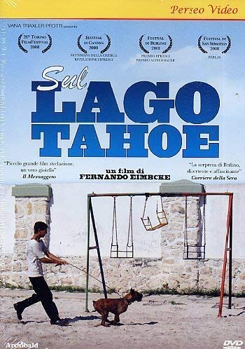 DVD cover for "Lake Tahoe" film, showing a man walking a dog.