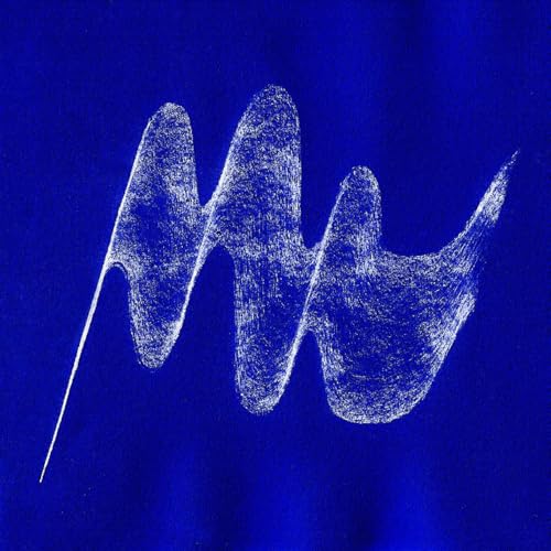 Blue album cover with a grainy, white waveform design.