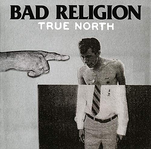 Bad Religion album cover: black and white image of a pointing hand and man.