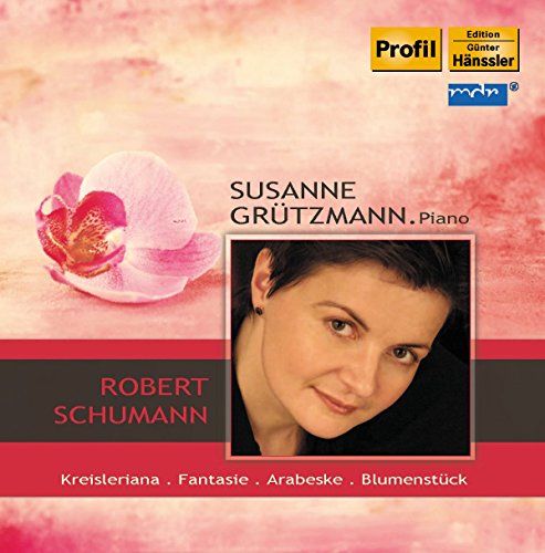 CD cover featuring pianist Susanne Grützmann and a pink flower.