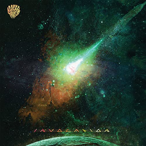 CD cover: swirling green and orange nebula with planet horizon.