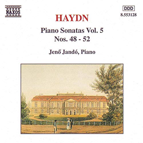 CD cover for Haydn piano sonatas, featuring a classical building landscape.