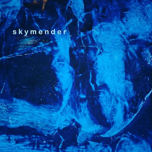 Blue abstract album cover for Skymender CD with text branding.