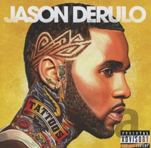 Jason Derulo album cover, “Tattoos,” featuring a portrait with detailed facial tattoos.