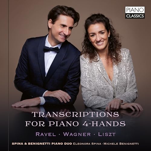CD cover featuring Spina & Benignetti, a piano duo, with text details.
