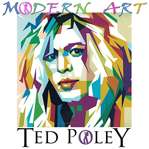 Album cover for Ted Poley’s “Modern Art” featuring colorful, geometric portrait.