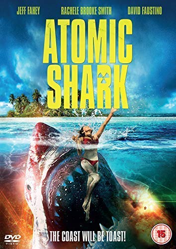 DVD cover for "Atomic Shark" featuring a shark and swimmer.