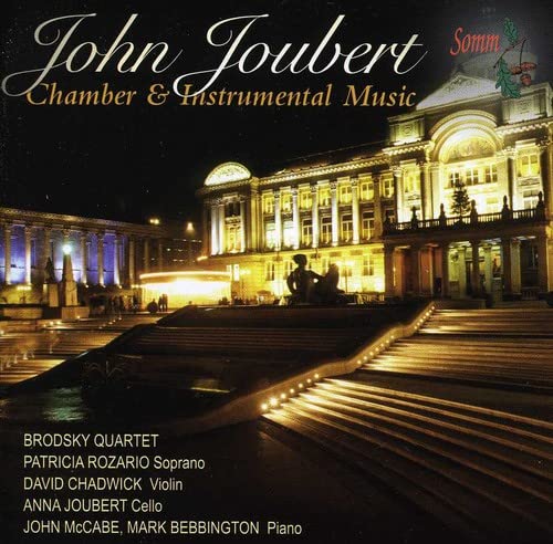 CD cover for John Joubert’s chamber and instrumental music, featuring a building.