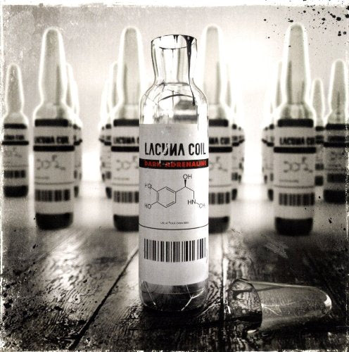 Lacuna Coil album cover: rows of ampules with a barcode label.