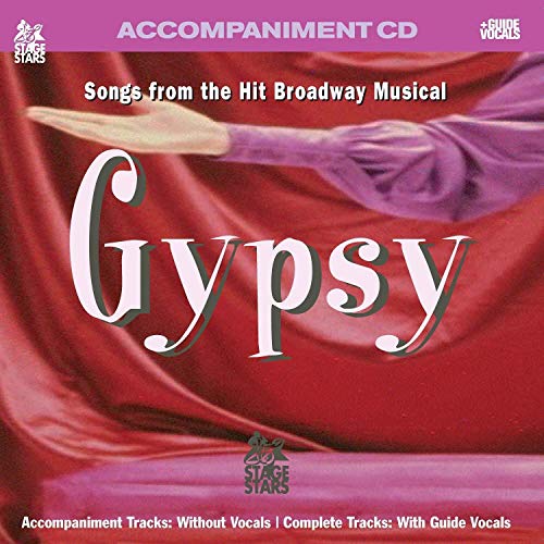 “Gypsy” CD cover: red background with swirling fabric and stylized title.