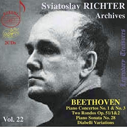 CD cover featuring a black and white portrait of pianist Sviatoslav Richter.