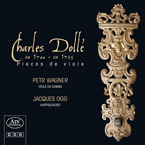 CD cover featuring ornate gold viola detail and text: Charles Dollé works.