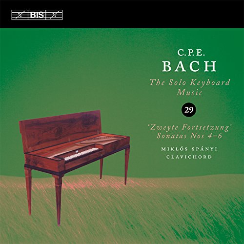 CD cover for C.P.E. Bach keyboard music, featuring a clavichord.