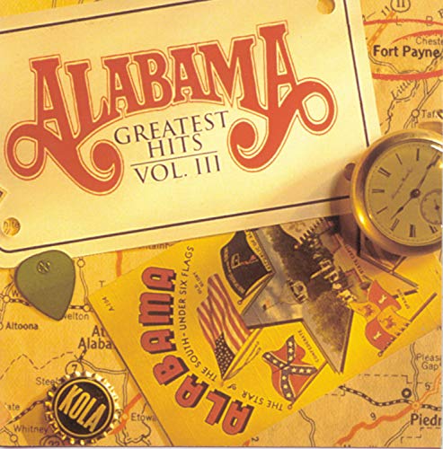 Alabama Greatest Hits Vol. III CD cover with map and pocket watch.