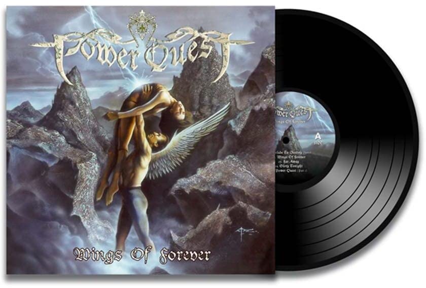 Wings Of Forever" vinyl record cover featuring fantasy art of winged figures.