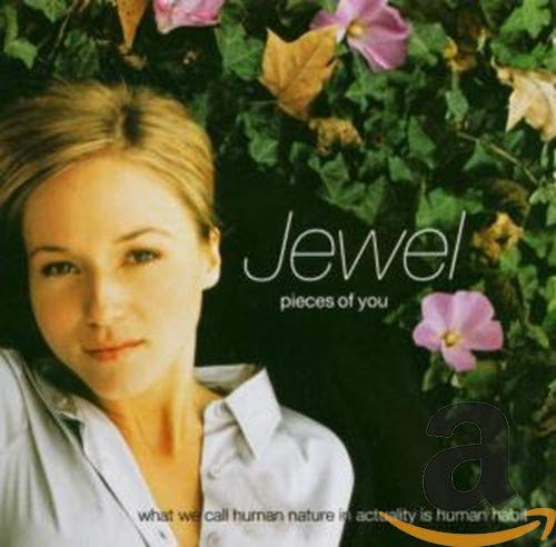 Jewel album cover, "Pieces of You," featuring a woman and flowers.