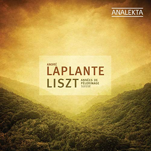 CD cover for Liszt’s “Années De Pèlerinage - Suisse” with mountain landscape.