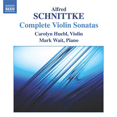 CD cover for Schnittke’s Complete Violin Sonatas, with blue abstract design.