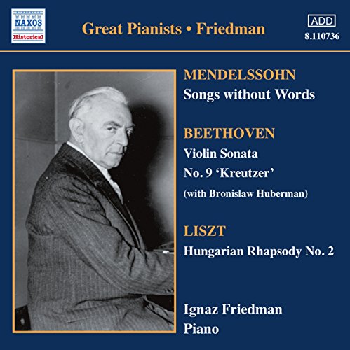 CD cover featuring pianist Ignaz Friedman in a black and white portrait.