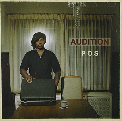 Album cover for P.O.S’s “Audition” featuring a man with a briefcase.