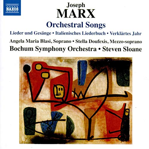 CD cover for Joseph Marx’s Orchestral Songs, featuring abstract art.