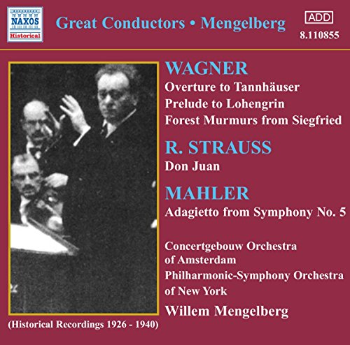 CD cover featuring conductor Willem Mengelberg and composers Wagner, Strauss, Mahler.