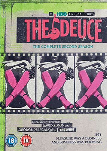 The Deuce" Season 2 DVD cover with repeating image of a woman in pink stockings.