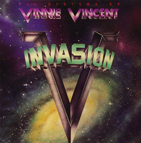 CD cover with purple and blue nebula background, large metallic "V".
