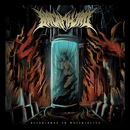 CD cover: dark, fiery scene with a figure inside a glowing cylinder.