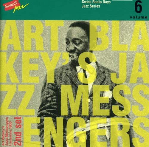 CD cover featuring Art Blakey, yellow text on a green background.