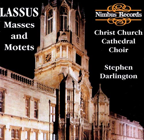 CD cover featuring a cathedral tower and text for Lassus’s music.