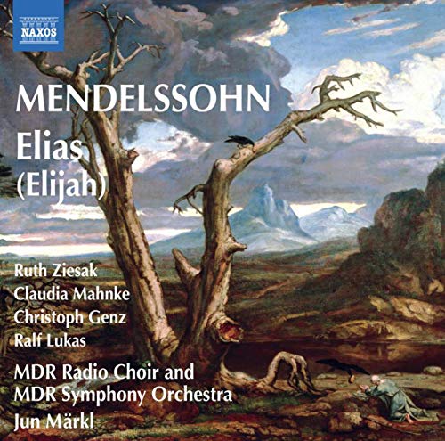 CD cover for Mendelssohn’s “Elias (Elijah)” featuring a bare tree and figures.