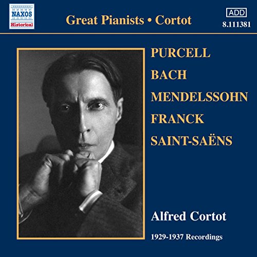 CD cover featuring a black and white portrait of pianist Alfred Cortot.