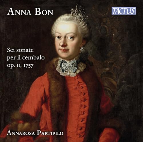 CD cover featuring a portrait of Anna Bon in 18th-century attire.