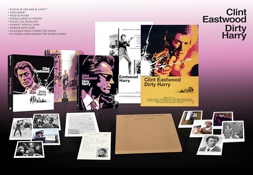 Dirty Harry" Blu-ray special edition packaging with film stills and extras.