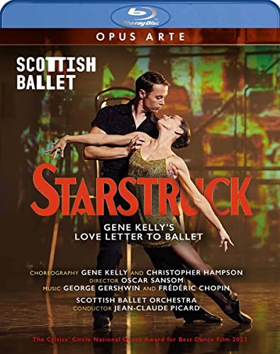 Starstruck" Blu-ray cover featuring a couple in ballet pose, Scottish Ballet.