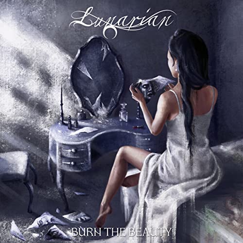CD cover for Lunarian’s “Burn The Beauty” featuring a woman and mirror.