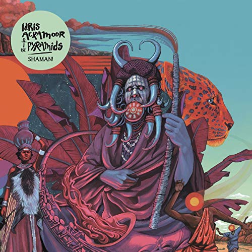 Album cover: blue figure with headdress, pyramids, and animal imagery.
