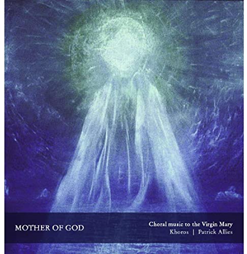 CD cover: abstract blue and white image of the Virgin Mary.