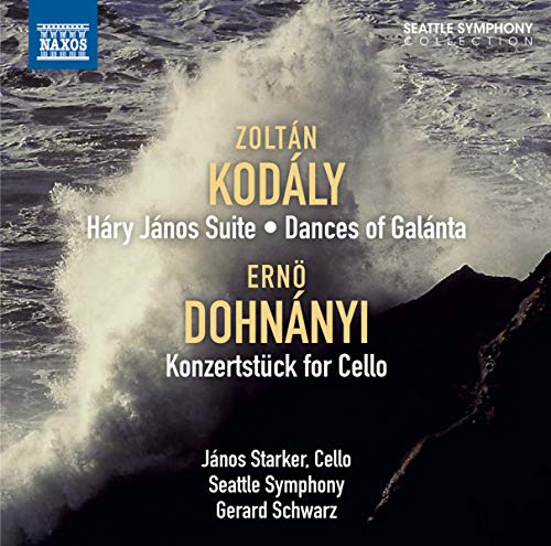 CD cover for Starkerseattle Symphony featuring crashing waves and composer names.