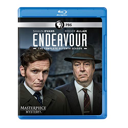 Endeavour" Blu-ray cover featuring Shaun Evans and Roger Allam in a detective drama.