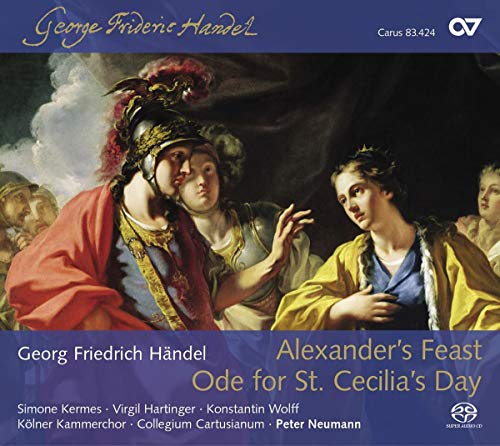 CD cover: painting of Alexander the Great with musicians, Handel’s “Alexander’s Feast.”