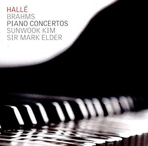 CD cover for Brahms piano concertos featuring a piano keyboard.