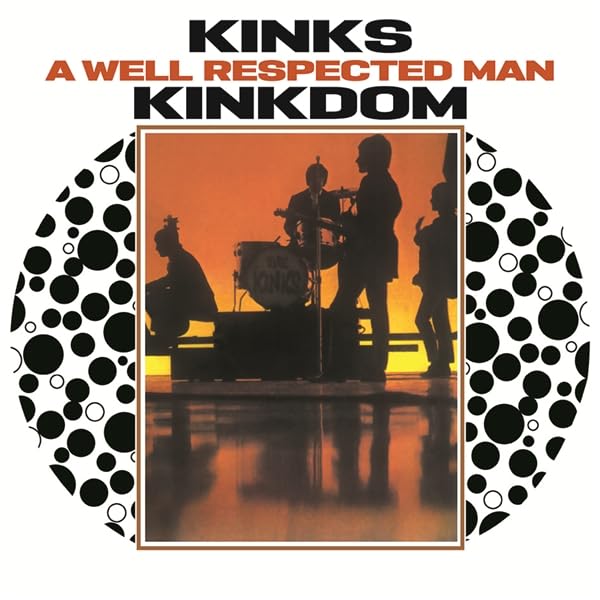 The Kinks' "Kinkdom" vinyl album cover: band silhouetted against sunset.