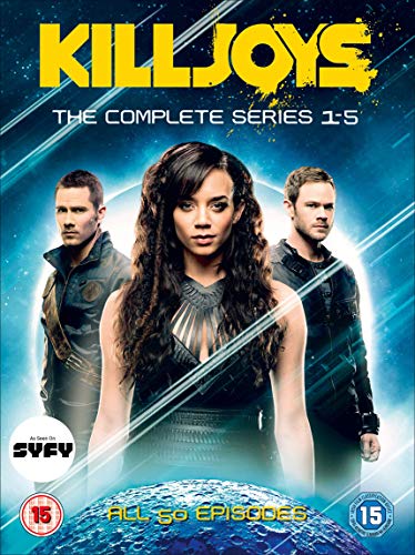 DVD cover for sci-fi series “Killjoys” featuring three central characters.