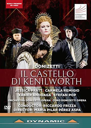 DVD cover for Donizetti’s opera “Il Castello di Kenilworth” with performers.