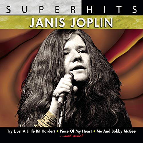 Janis Joplin āSuper Hitsā CD cover featuring a portrait of the singer.