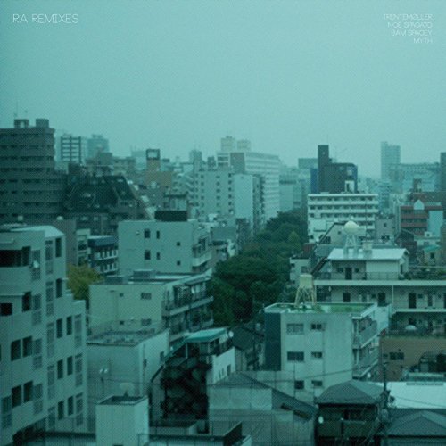 Vinyl record cover with a hazy, aerial view of a city.