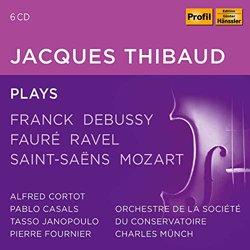 CD cover for Jacques Thibaud playing Franck, Debussy, and other composers.
