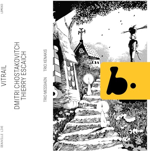 CD cover: black and white illustration of a church and figures.